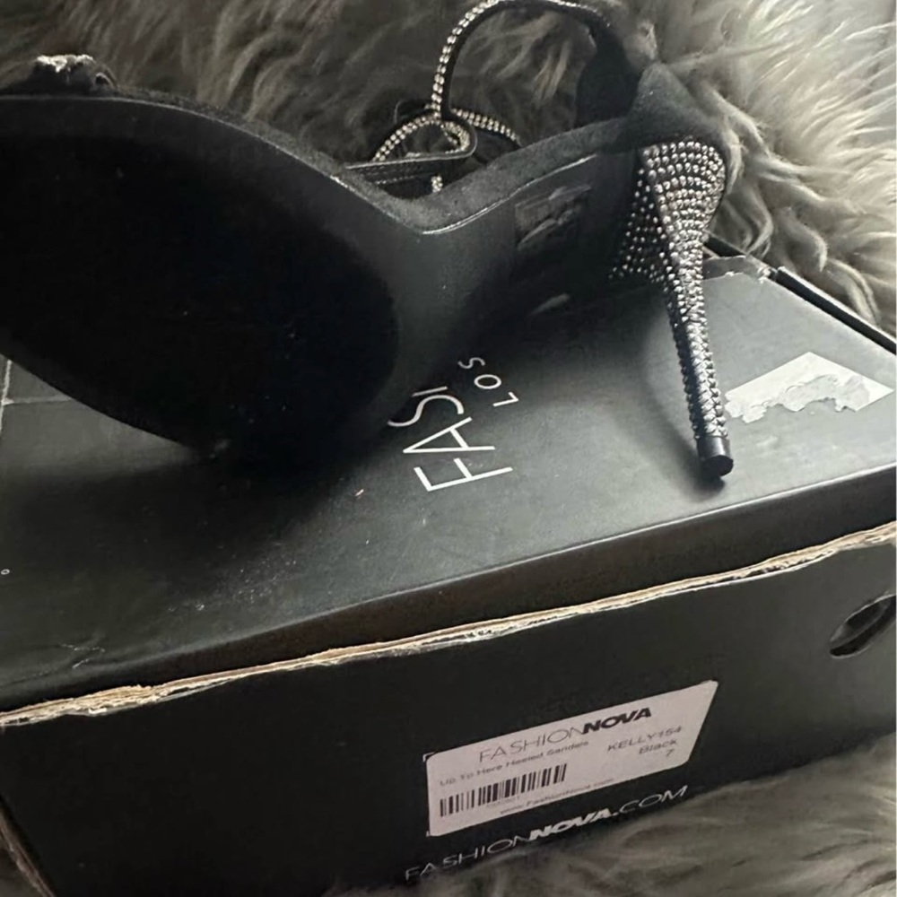 Fashion Nova Sparkling Black Heels